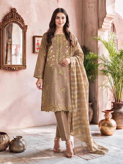 3 Piece Khaddar Suit- Embroidered (Unstitched)