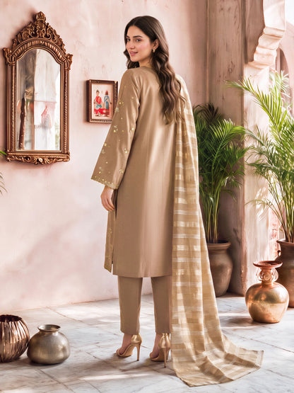 3 Piece Khaddar Suit- Embroidered (Unstitched)