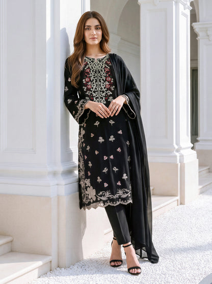 3 Piece Khaddar Suit- Embroidered (Unstitched)