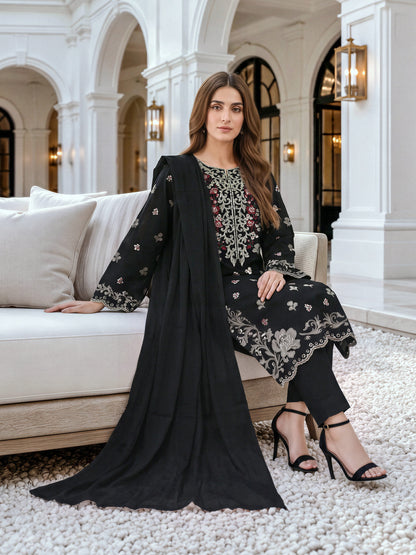 3 Piece Khaddar Suit- Embroidered (Unstitched)