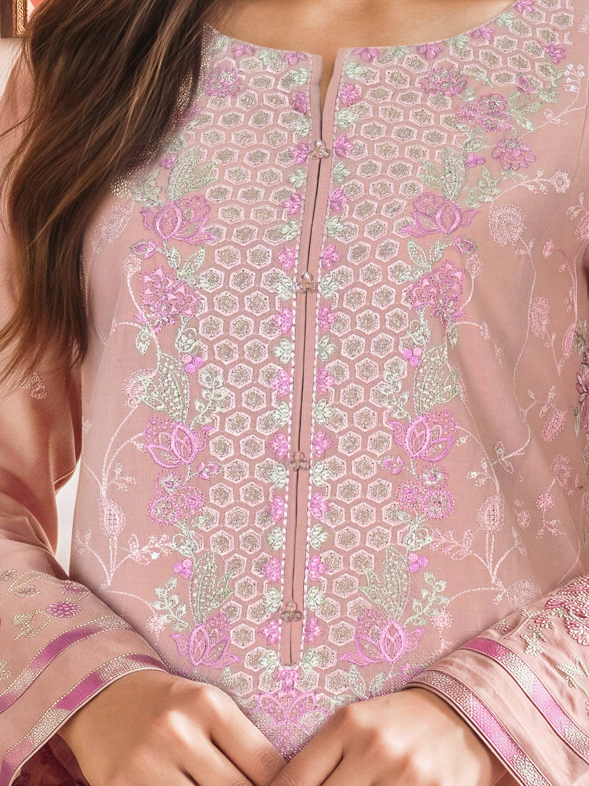 3 Piece Poly Khaddar Suit- Embroidered (Unstitched)