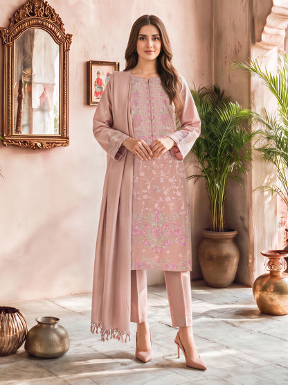 3 Piece Poly Khaddar Suit- Embroidered (Unstitched)