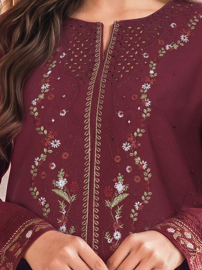 3 Piece Blended Khaddar Suit- Embroidered (Unstitched)