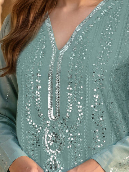 3 Piece Blended Khaddar Suit- Embroidered (Unstitched)