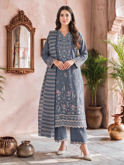 3 Piece Poly Khaddar Suit- Embroidered (Unstitched)
