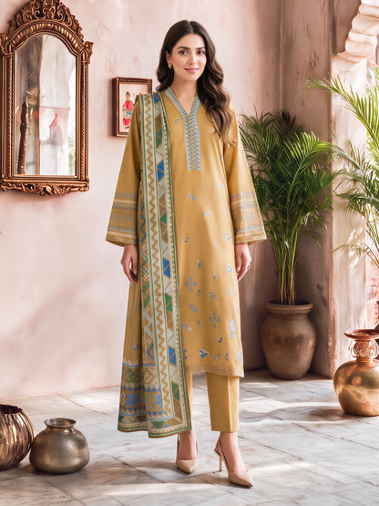 3 Piece Poly Marina Suit- Embroidered (Unstitched)