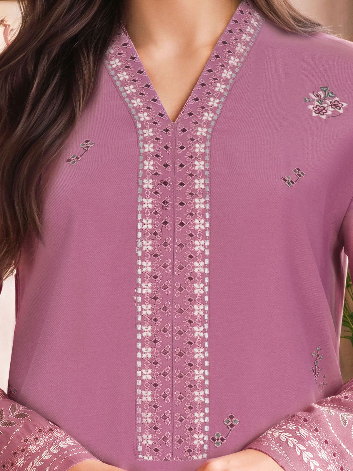 3 Piece Blended Marina Suit- Embroidered (Unstitched)