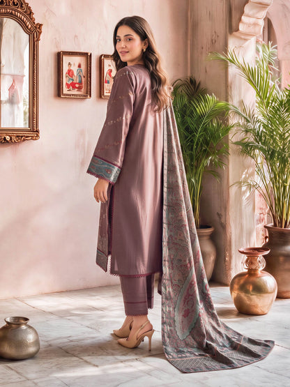 3 Piece Slub Khaddar Suit- Embroidered (Unstitched)