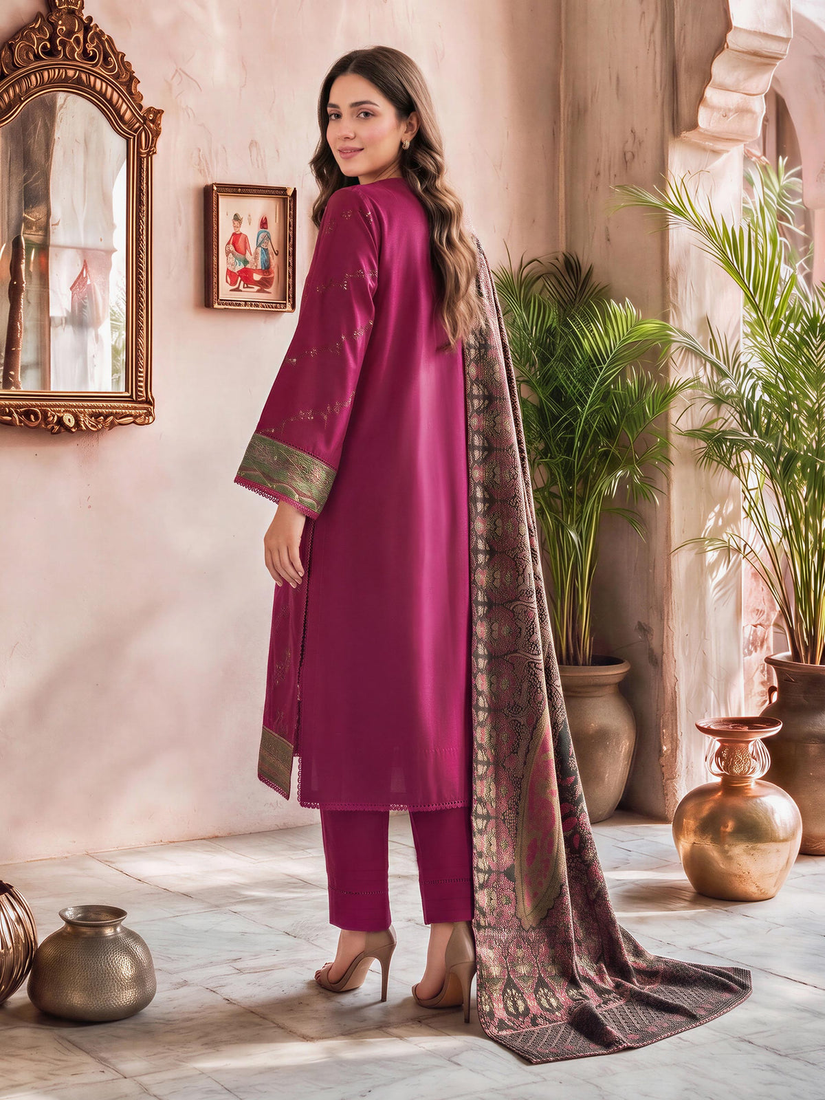 3 Piece Slub Khaddar Suit- Embroidered (Unstitched)