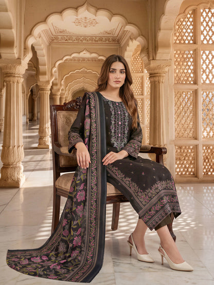3 Piece Blended Khaddar Suit- Embroidered (Unstitched)