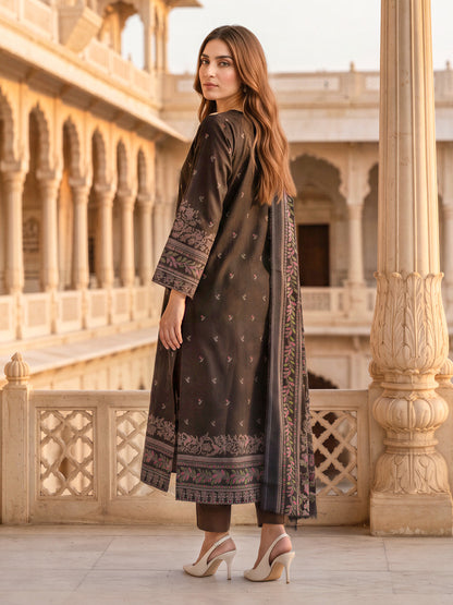 3 Piece Blended Khaddar Suit- Embroidered (Unstitched)