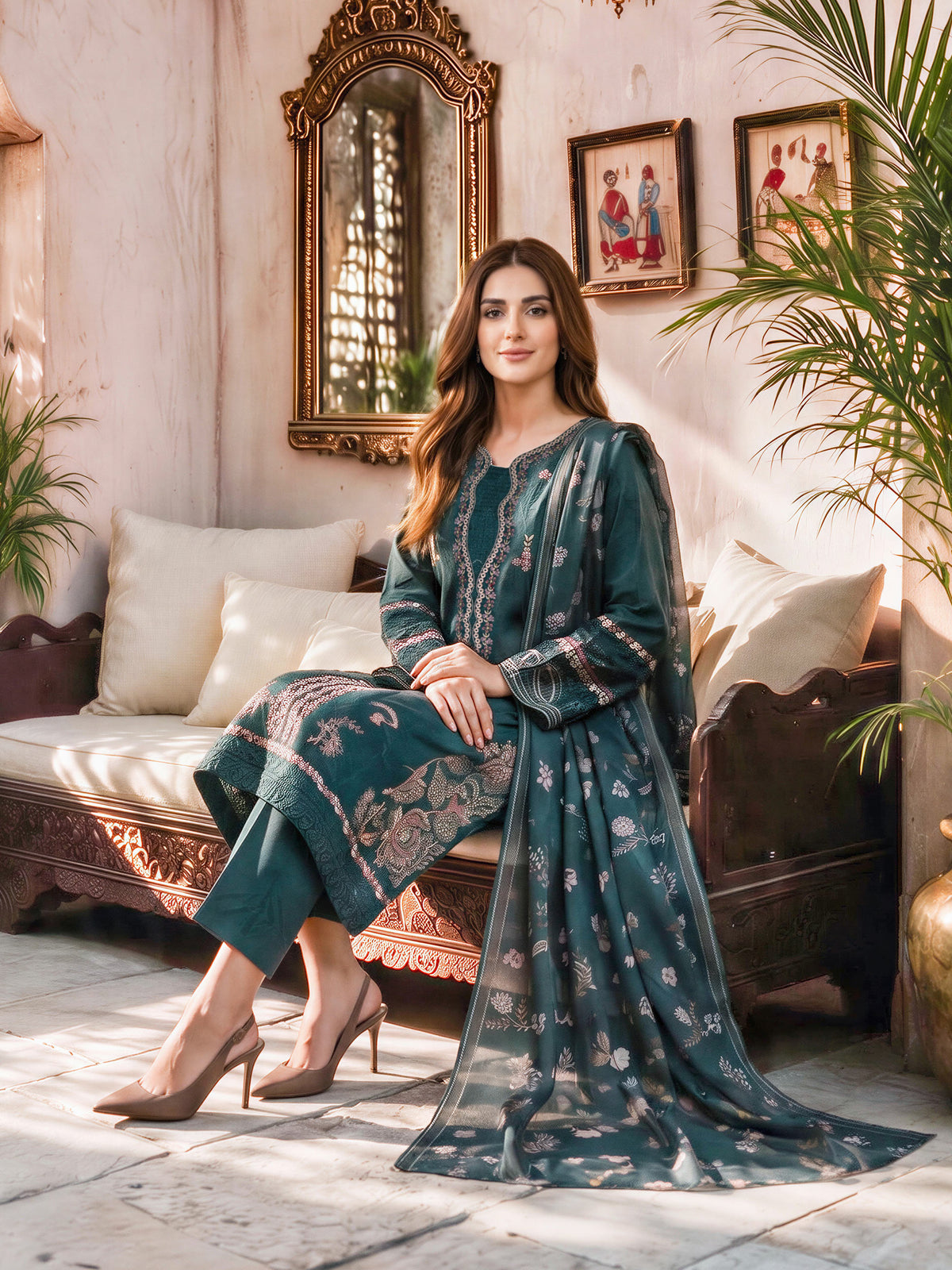 3 Piece Khaddar Suit- Embroidered (Unstitched)
