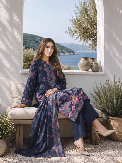 3 Piece Khaddar Suit (Unstitched)