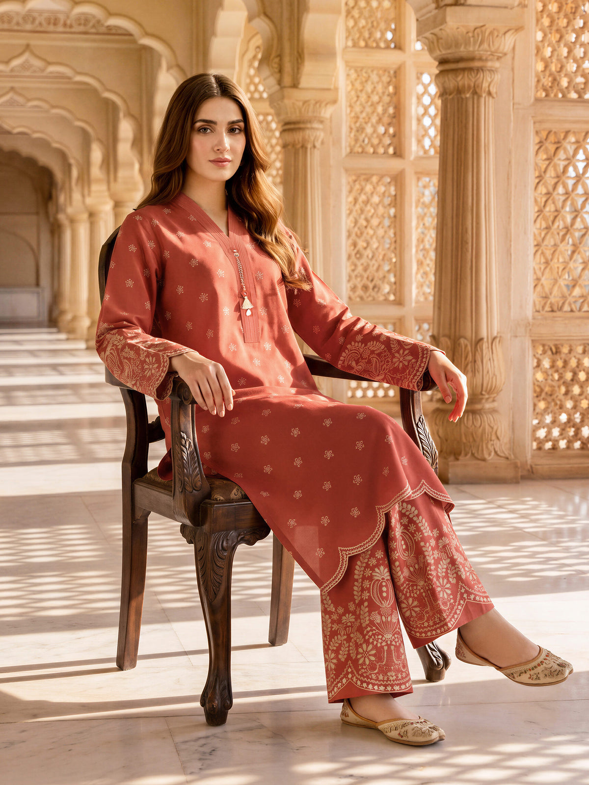 2 Piece Khaddar Paste Suit (Unstitched)