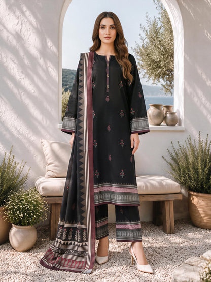 3 Piece Poly Khaddar Suit (Unstitched)
