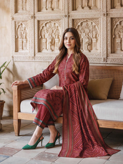 3 Piece Poly Khaddar Suit (Unstitched)