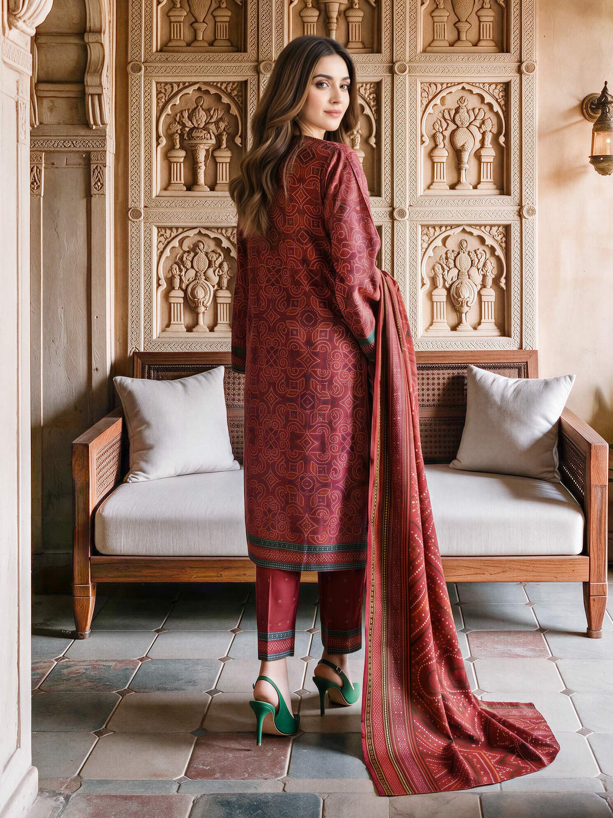 3 Piece Poly Khaddar Suit (Unstitched)