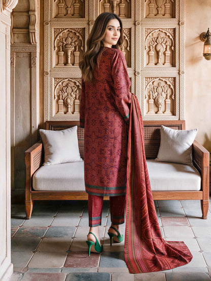 3 Piece Poly Khaddar Suit (Unstitched)