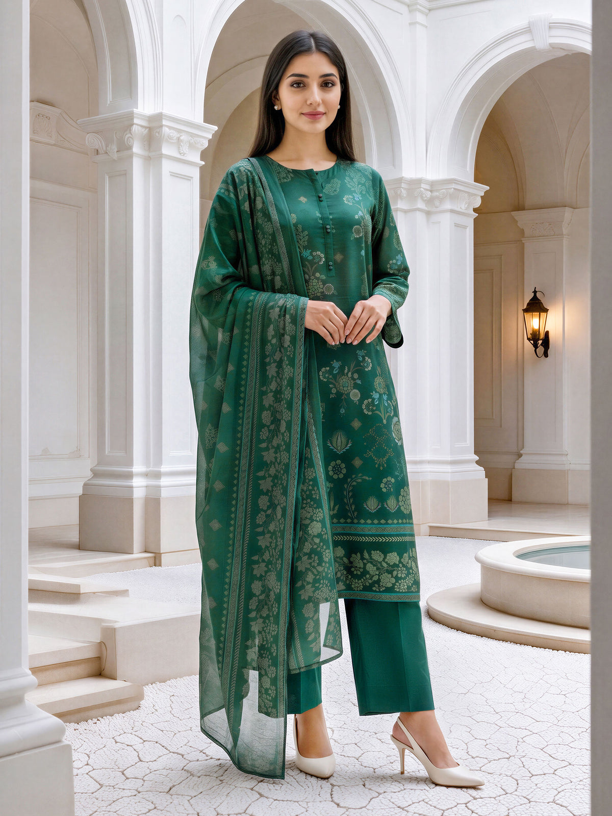 3 Piece Blended Khaddar Suit (Unstitched)