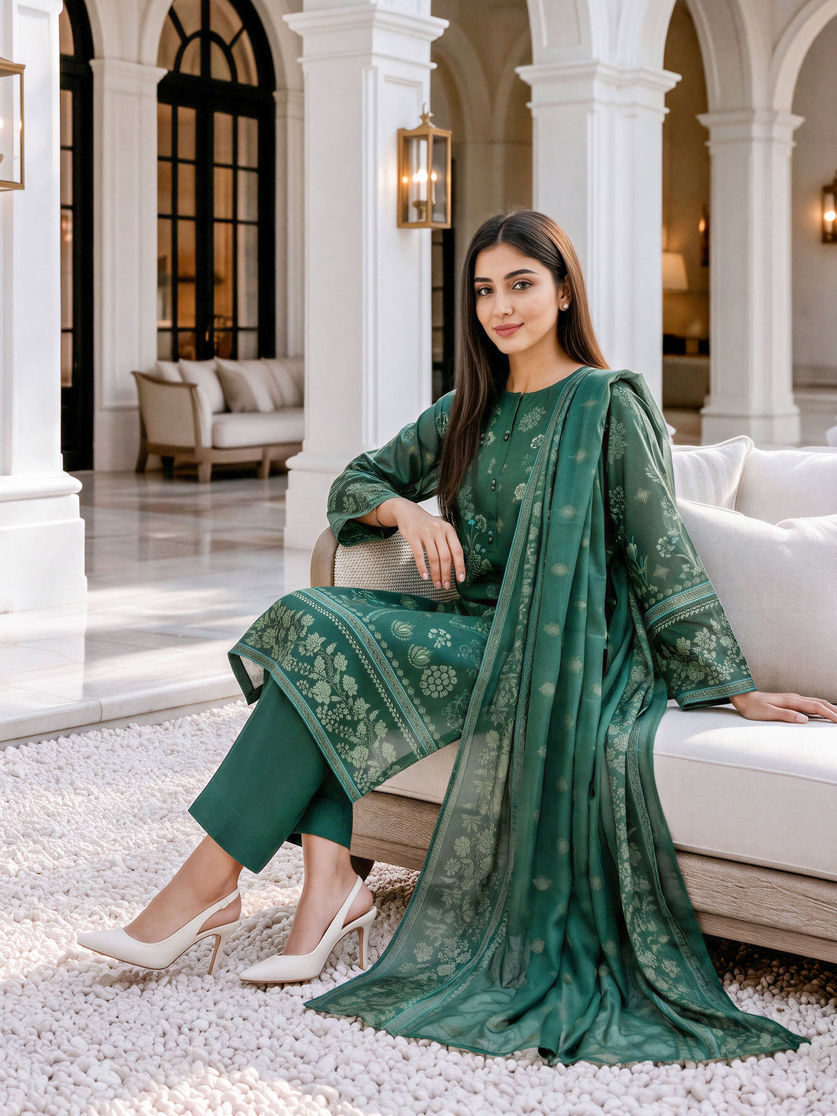 3 Piece Blended Khaddar Suit (Unstitched)