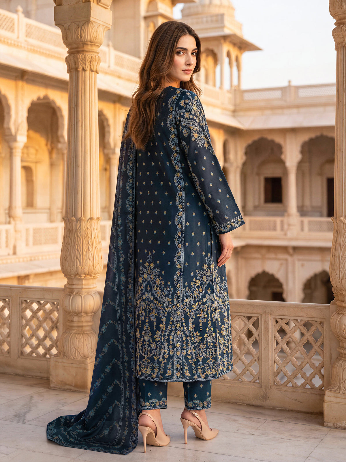 3 Piece Slub Khaddar Suit (Unstitched)