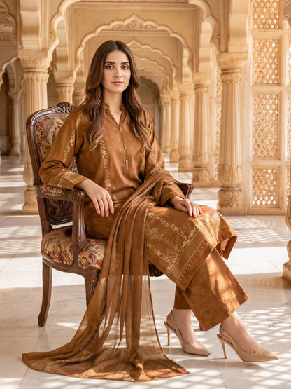 3 Piece Blended Khaddar Suit (Unstitched)