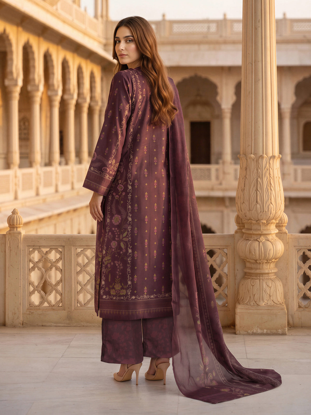 3 Piece Blended Khaddar Suit (Unstitched)