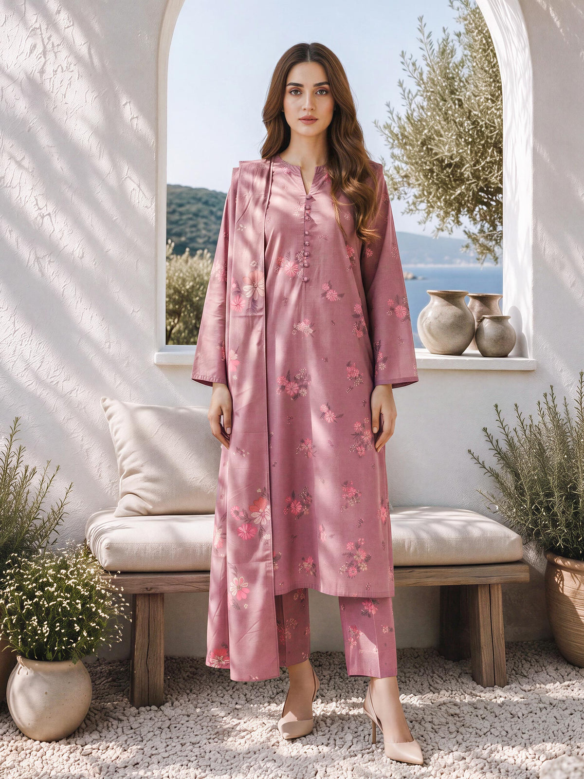 3 Piece Khaddar Suit (Unstitched)