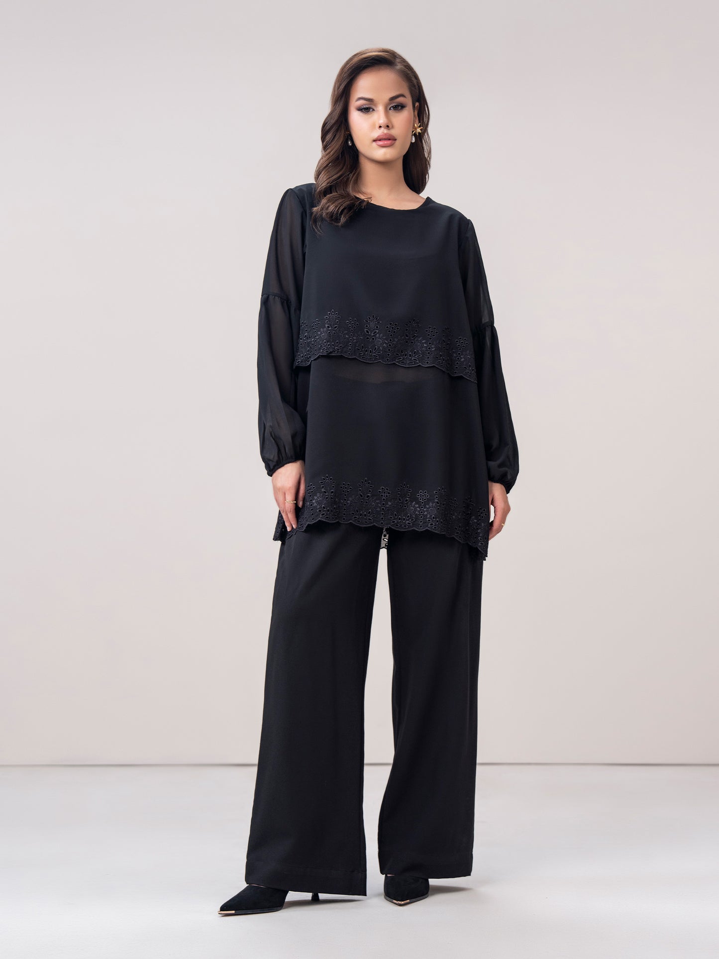 Chiffon Top- Embroidered