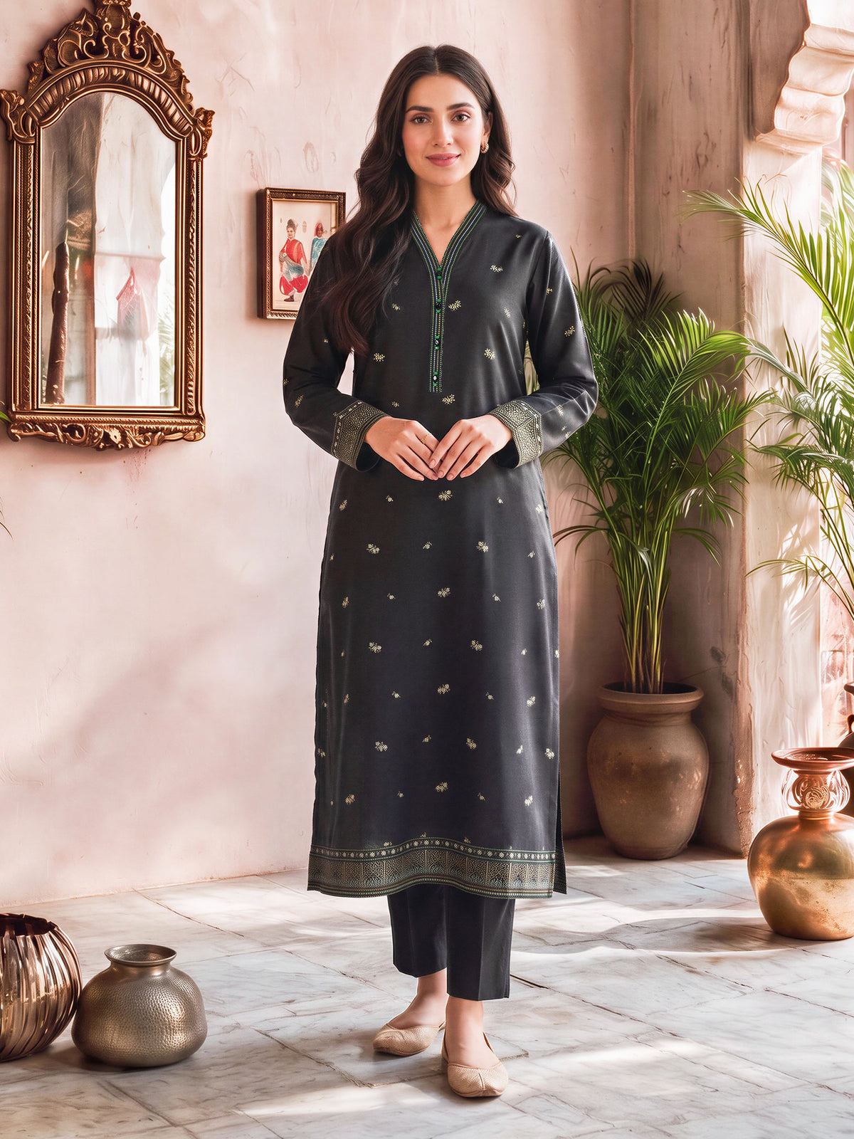 Viscose Cotton Khaddar Shirt (Unstitched)