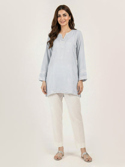 Silk Kurti- Embroidered (Pret)