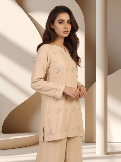 Raw Silk Co-ord Set - Embroidered