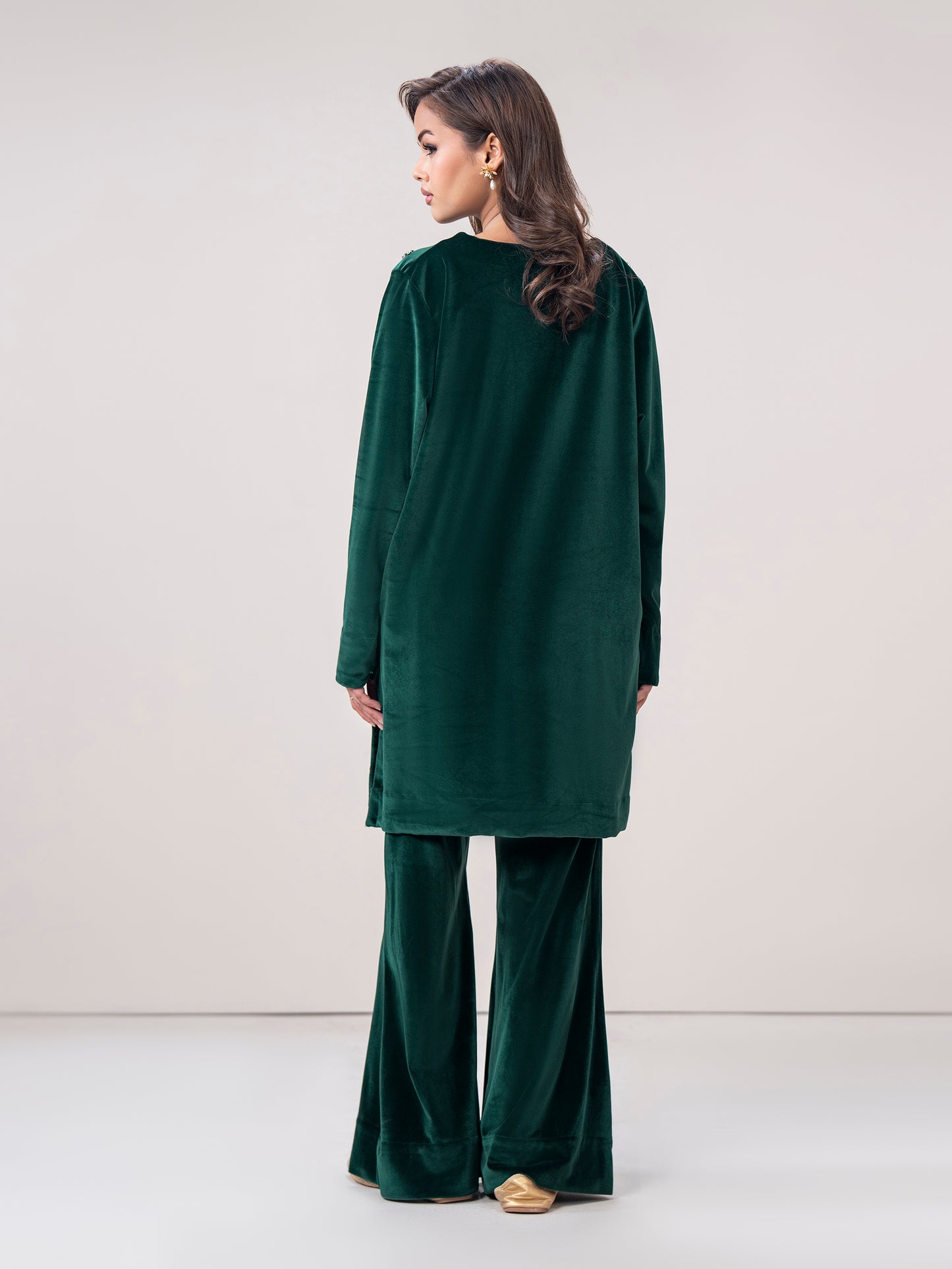 Velour Co-ord Set- Embroidered