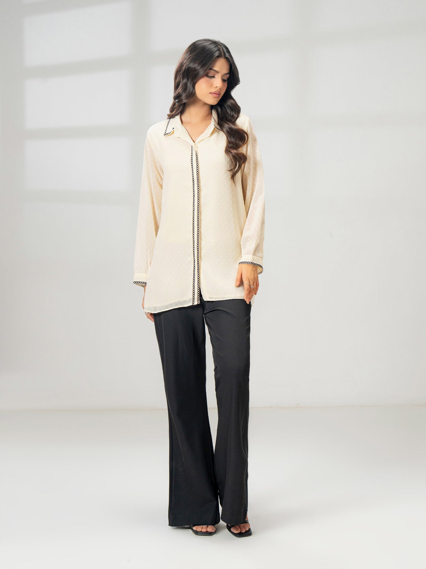 Embroidered Chiffon Top