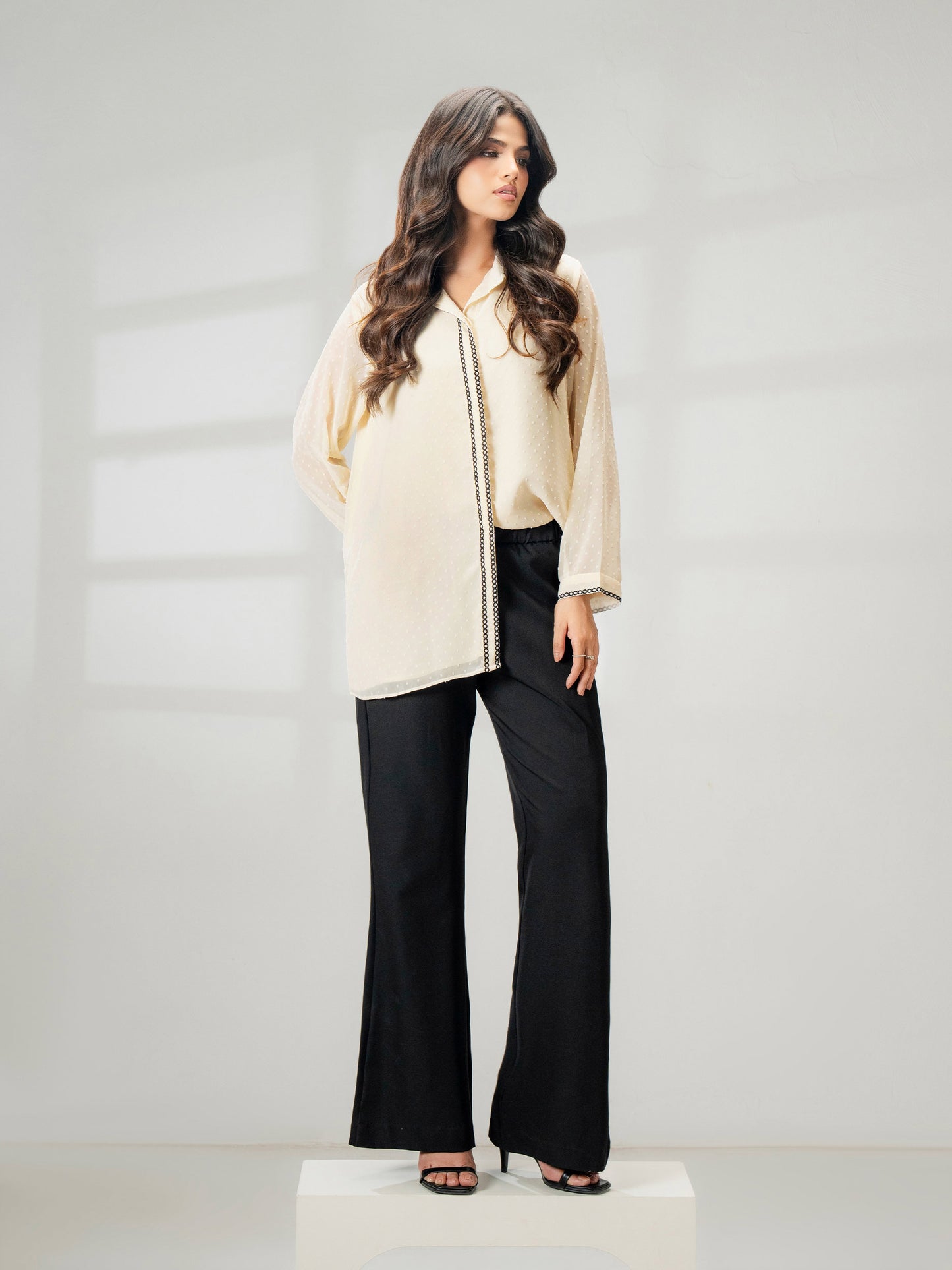 Embroidered Chiffon Top