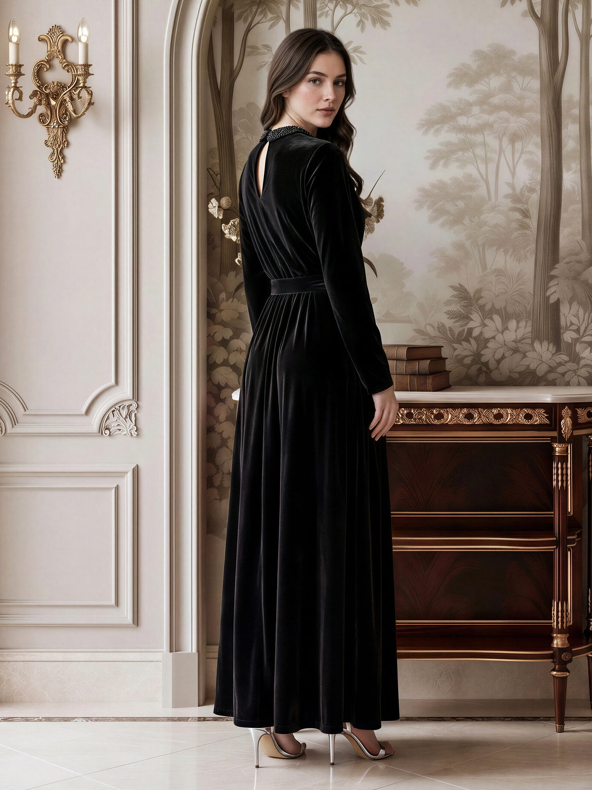 Velour Dress- Embellished