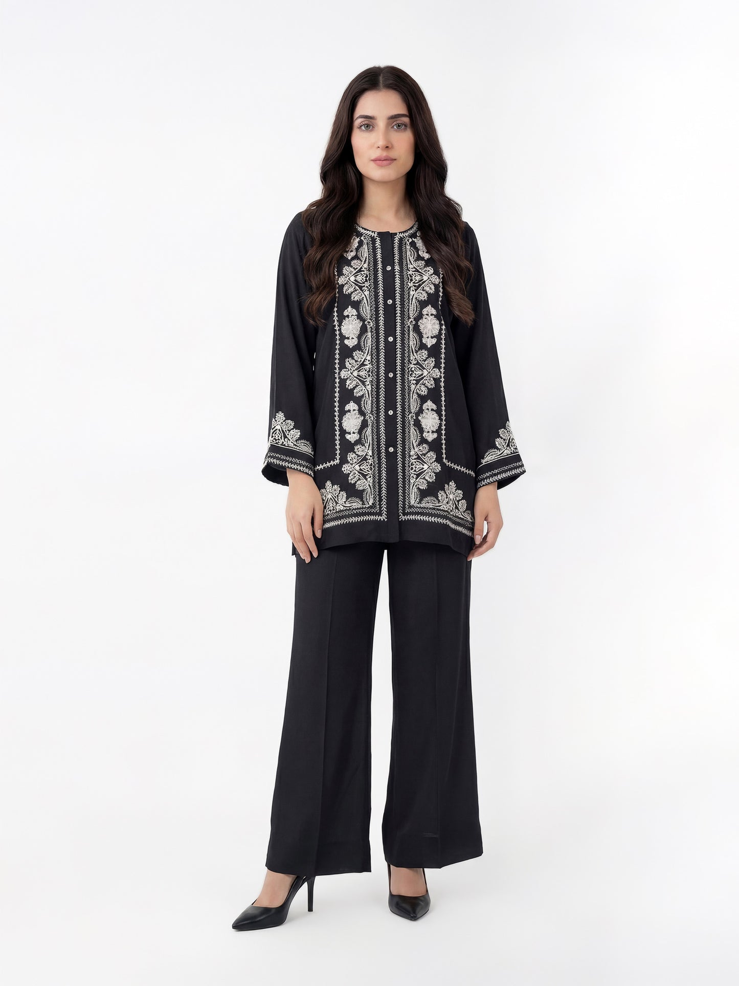 Silk Co-ord Set- Embroidered