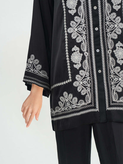 Silk Co-ord Set- Embroidered