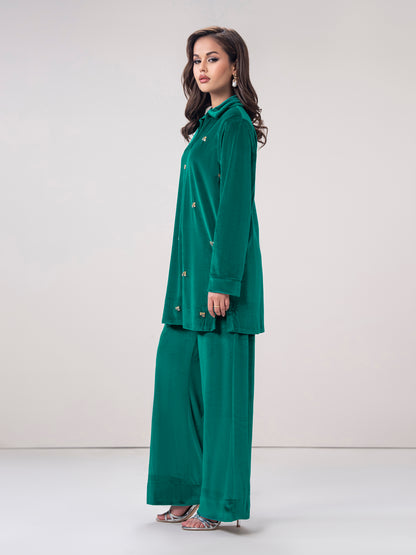 Velour Co-ord Set- Embroidered