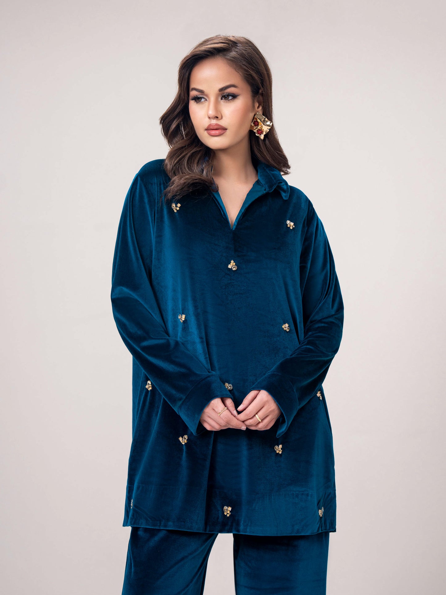 Velour Co-ord Set- Embellished