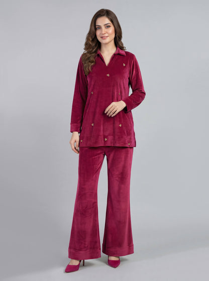 Velour Co-ord Set- Embellished