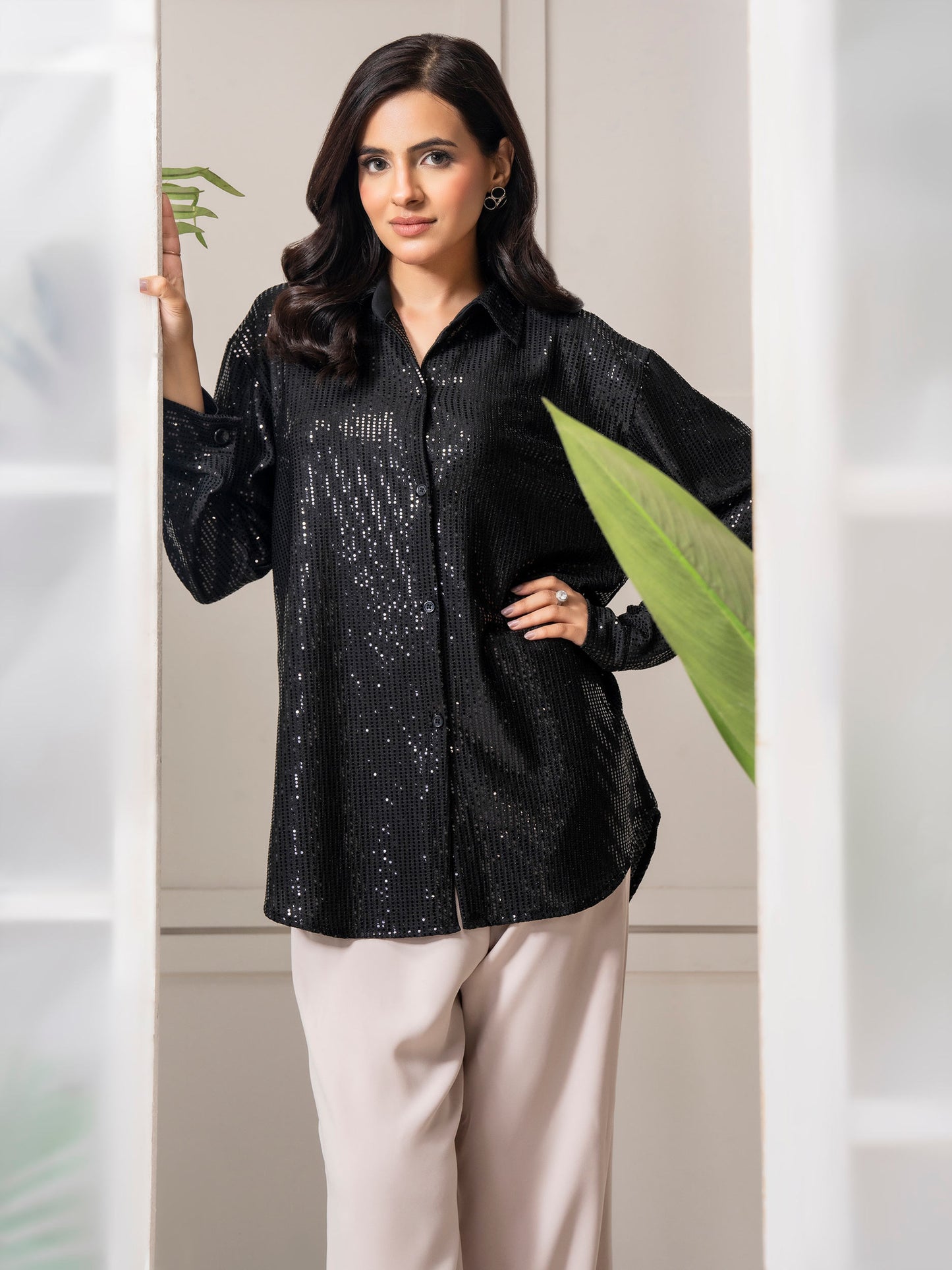 Embellished Jersey Top