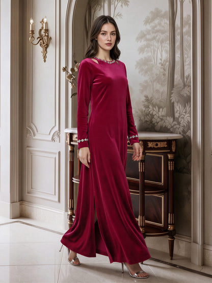 Velour Dress- Embellished
