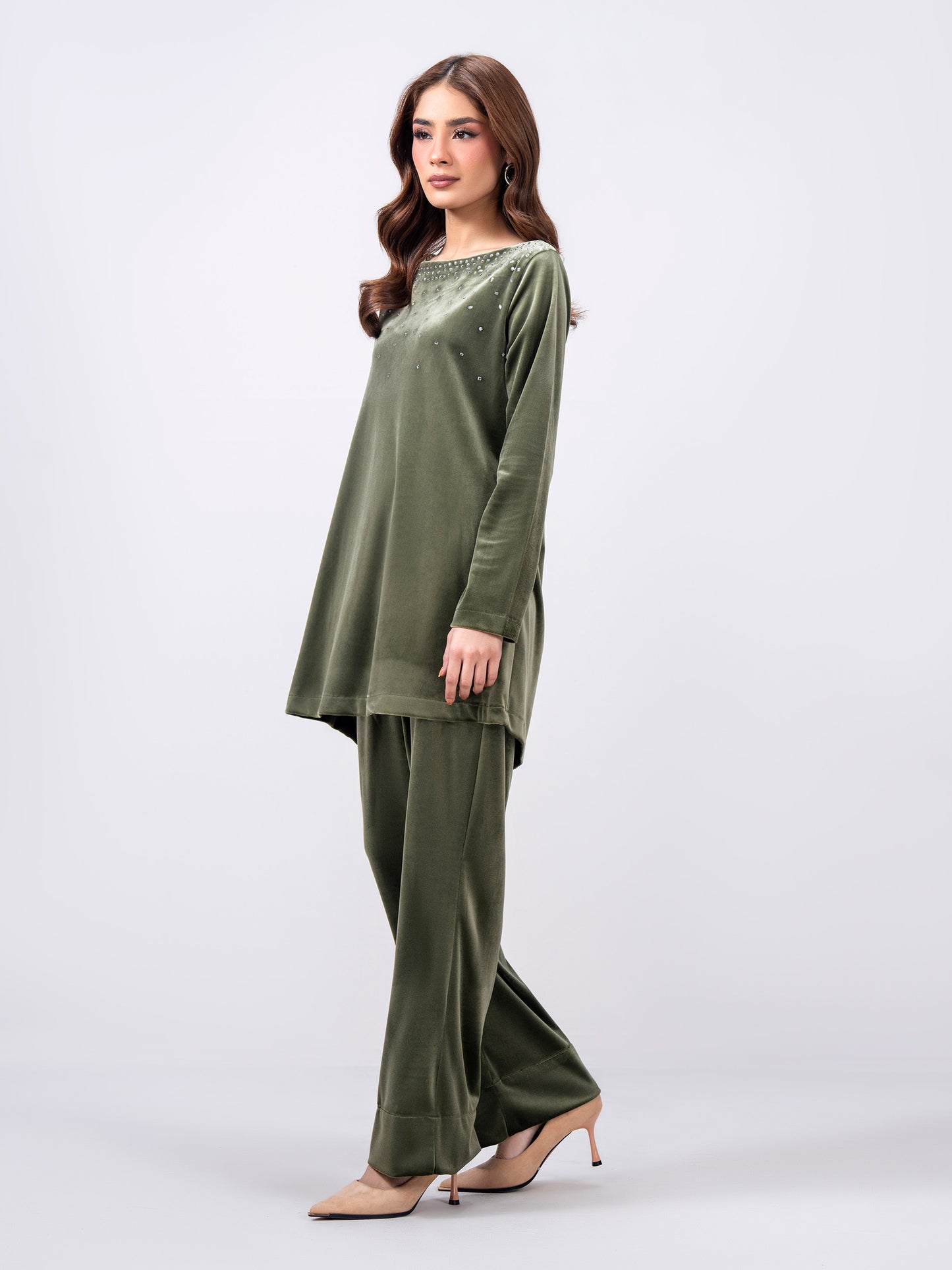 Velour Co-ord Set- Embellished