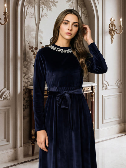 Velour Dress- Embellished