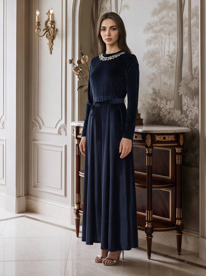 Velour Dress- Embellished