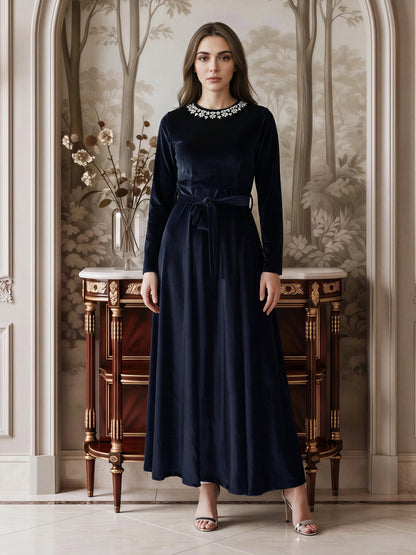 Velour Dress- Embellished