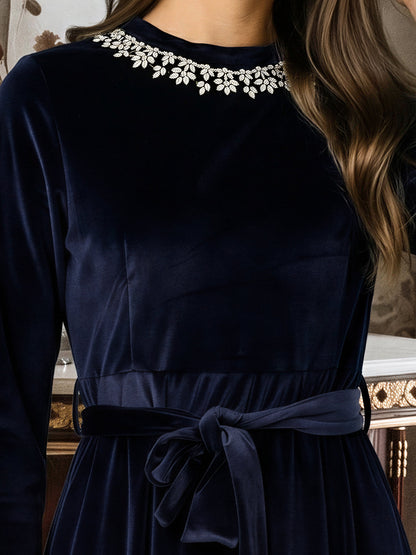 Velour Dress- Embellished