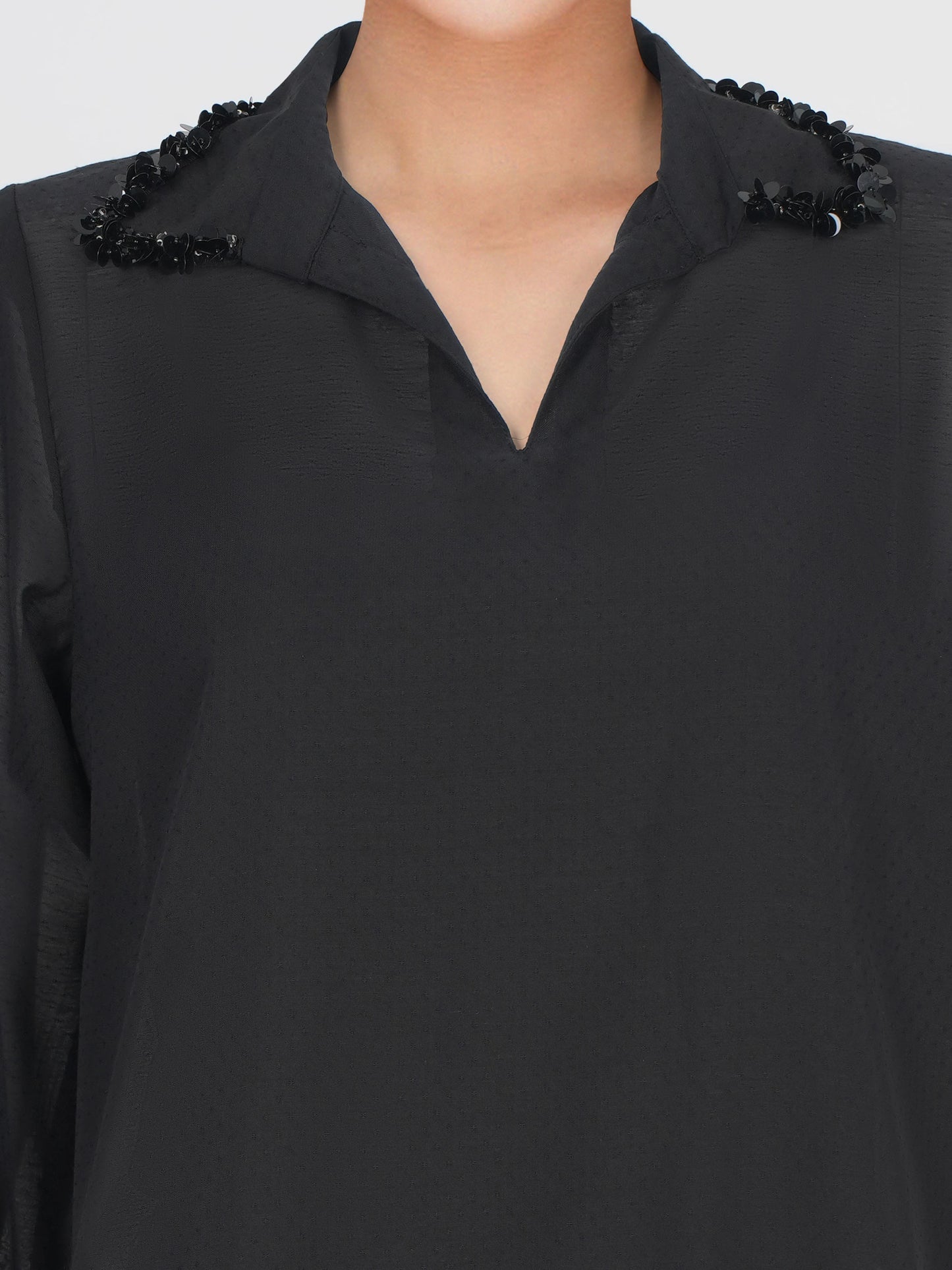 Self Jacquard Top- Embroidered