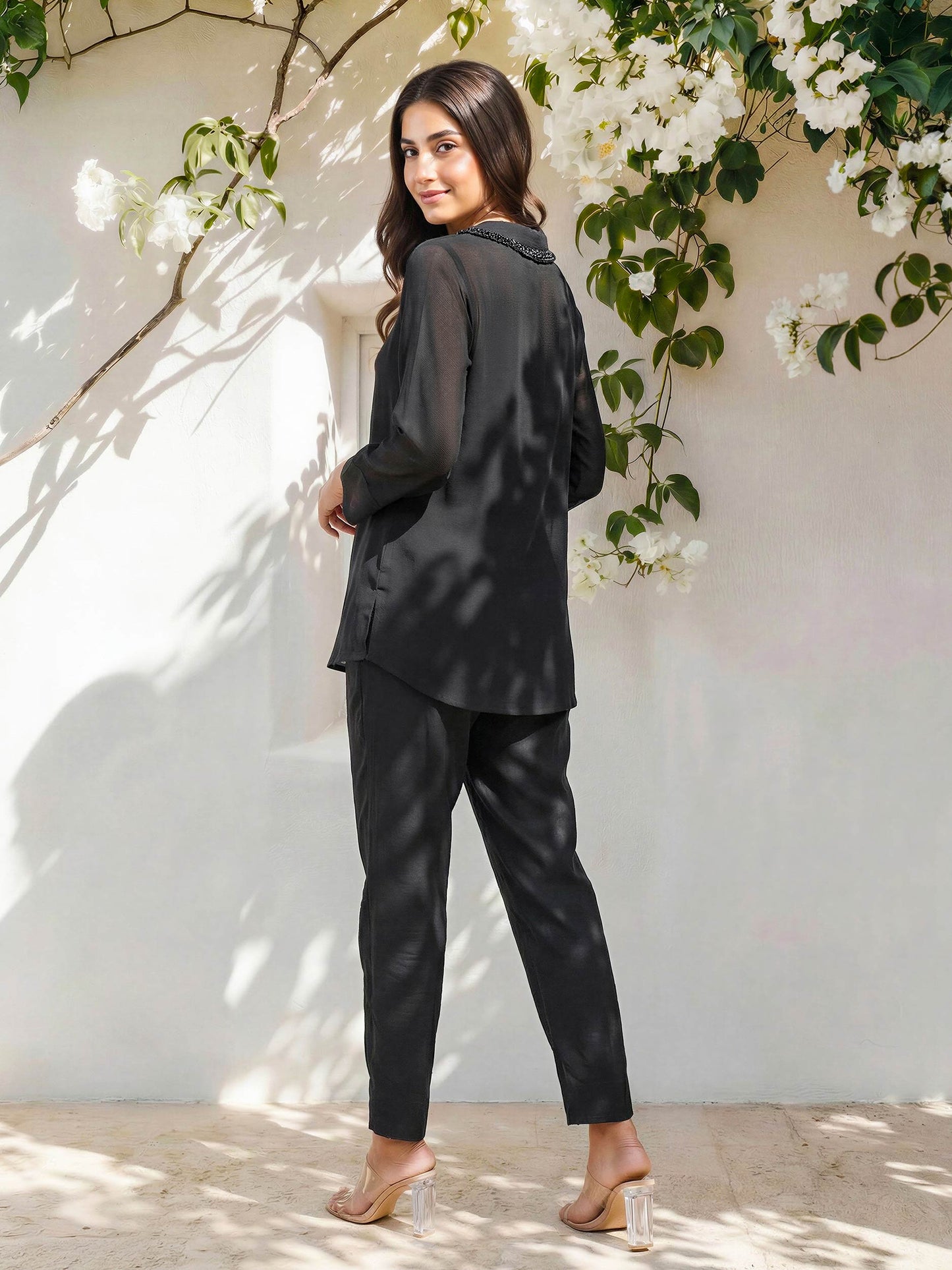 Self Jacquard Top- Embroidered
